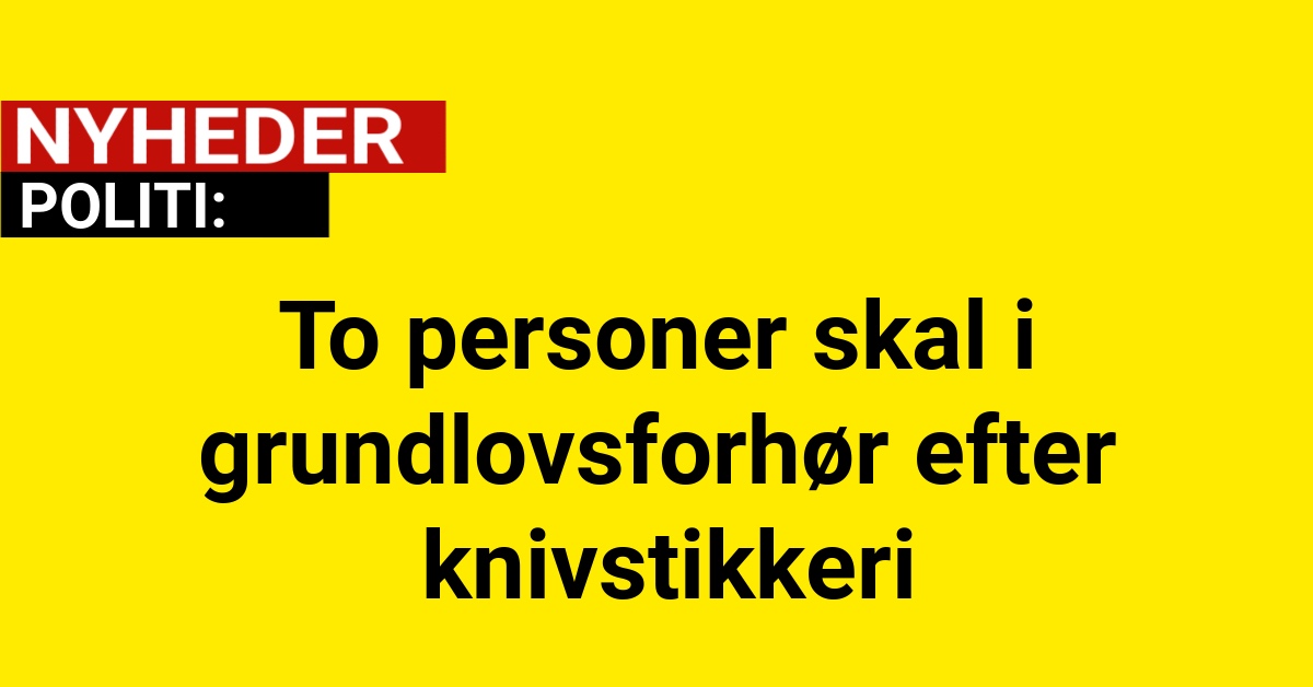 To personer skal i grundlovsforhør efter knivstikkeri