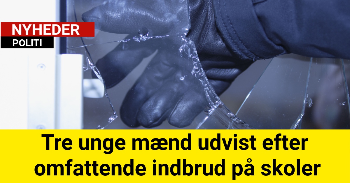 Tre unge mænd udvist efter omfattende indbrud på skoler