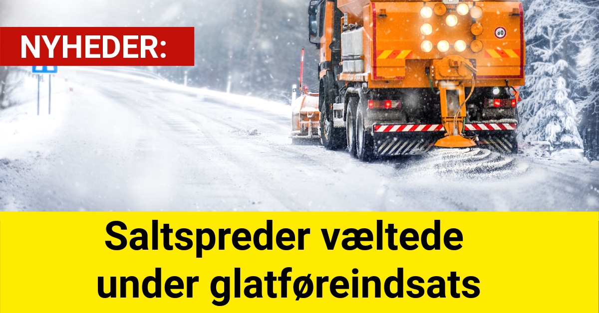 Saltspreder væltede under glatføreindsats