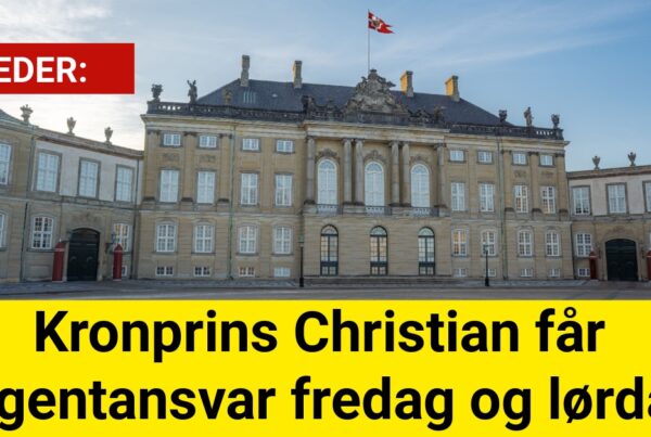 Kronprins Christian får regentansvar fredag og lørdag