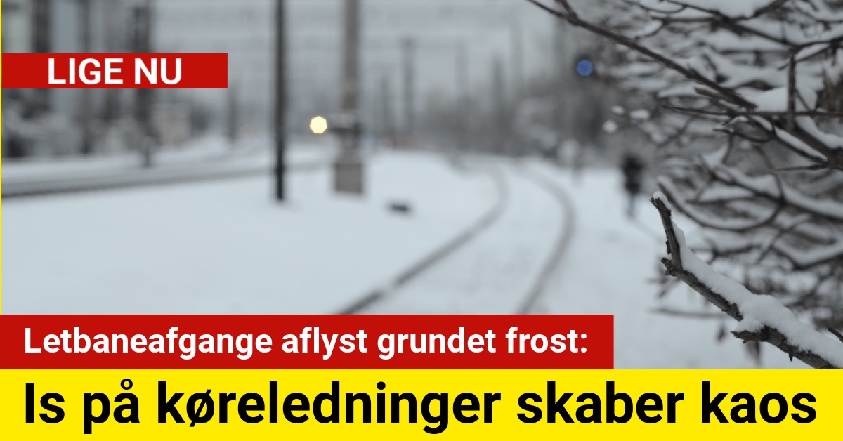 Letbaneafgange aflyst grundet frost: Is på køreledninger skaber kaos