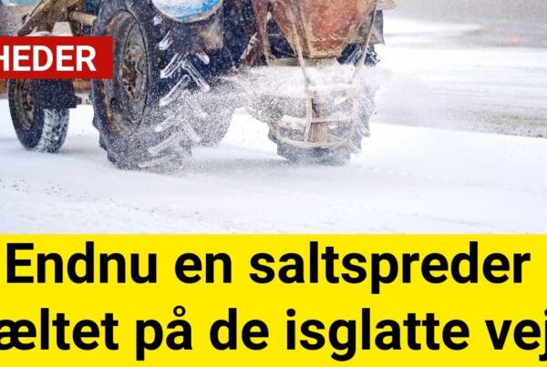 Endnu en saltspreder væltet på de isglatte veje