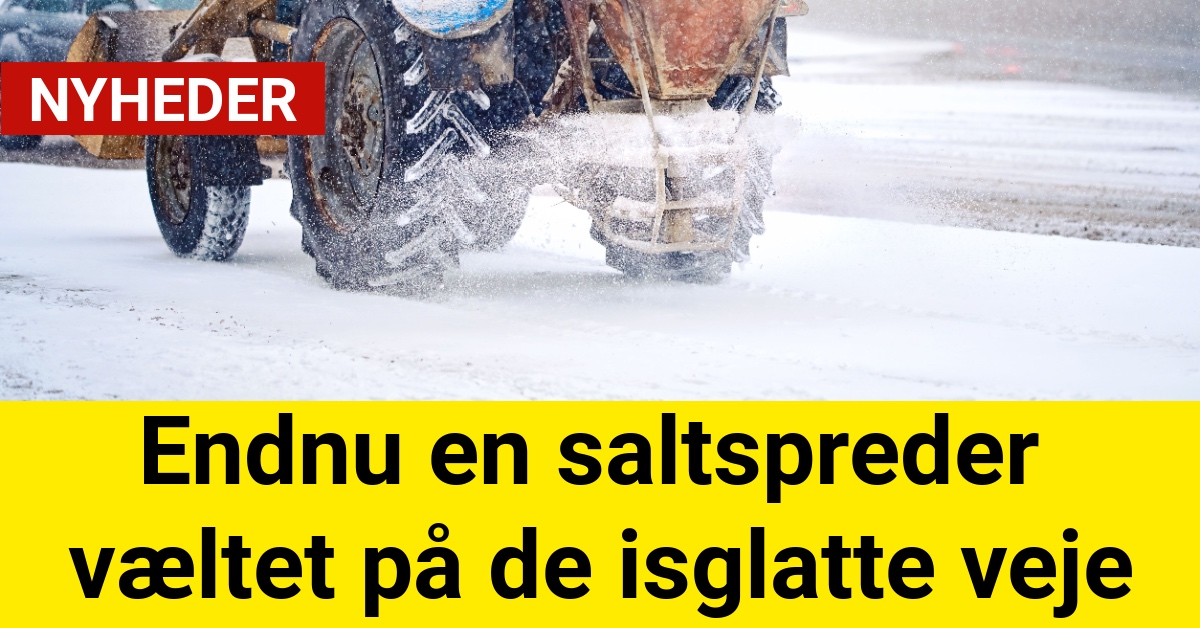 Endnu en saltspreder væltet på de isglatte veje