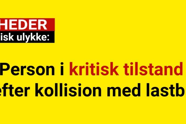 Person i kritisk tilstand efter kollision med lastbil