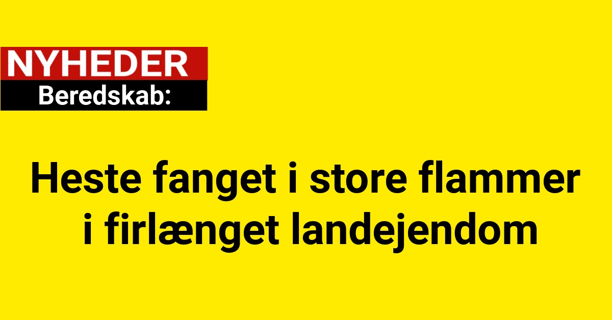 Heste fanget i store flammer i firlænget landejendom