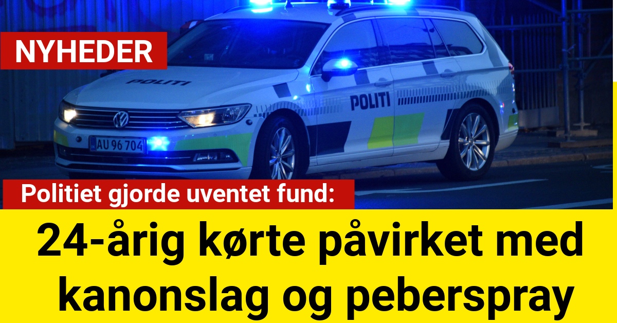 Politiet gjorde uventet fund: 24-årig kørte påvirket med kanonslag og peberspray