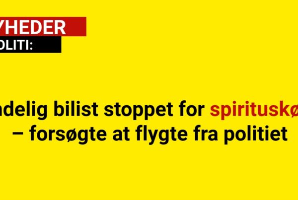 Kvindelig bilist stoppet for spirituskørsel – forsøgte at flygte fra politiet