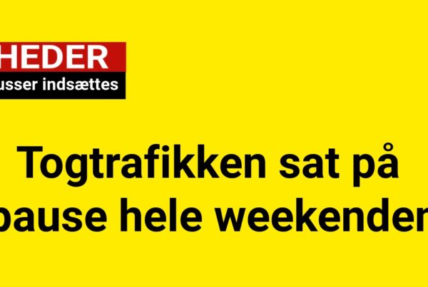 Togtrafikken sat på pause hele weekenden – togbusser indsættes