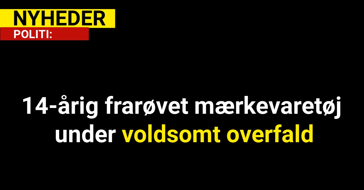 14-årig frarøvet mærkevaretøj under voldsomt overfald