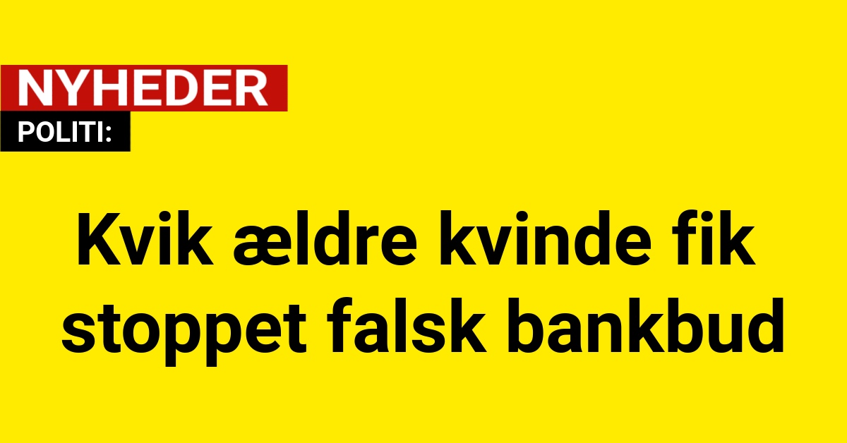 Kvik ældre kvinde fik stoppet falsk bankbud