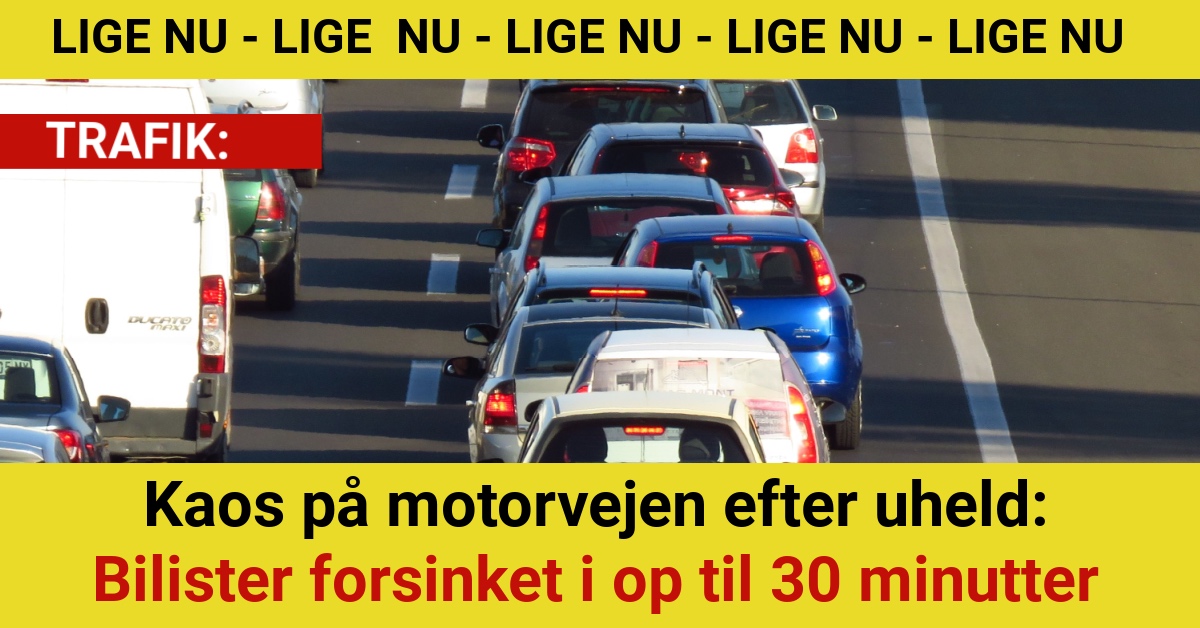 Kaos på motorvejen efter uheld: Bilister forsinket i op til 30 minutter