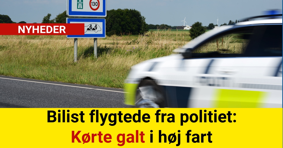 Bilist flygtede fra politiet: Kørte galt i høj fart