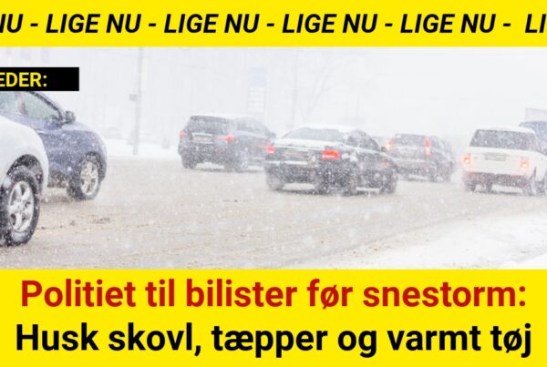 Politiet til bilister før snestorm: Husk skovl, tæpper og varmt tøj