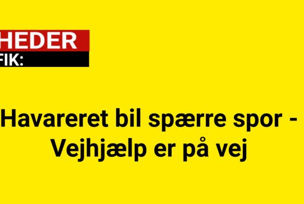 Havareret bil spærre spor - Vejhjælp er på vej