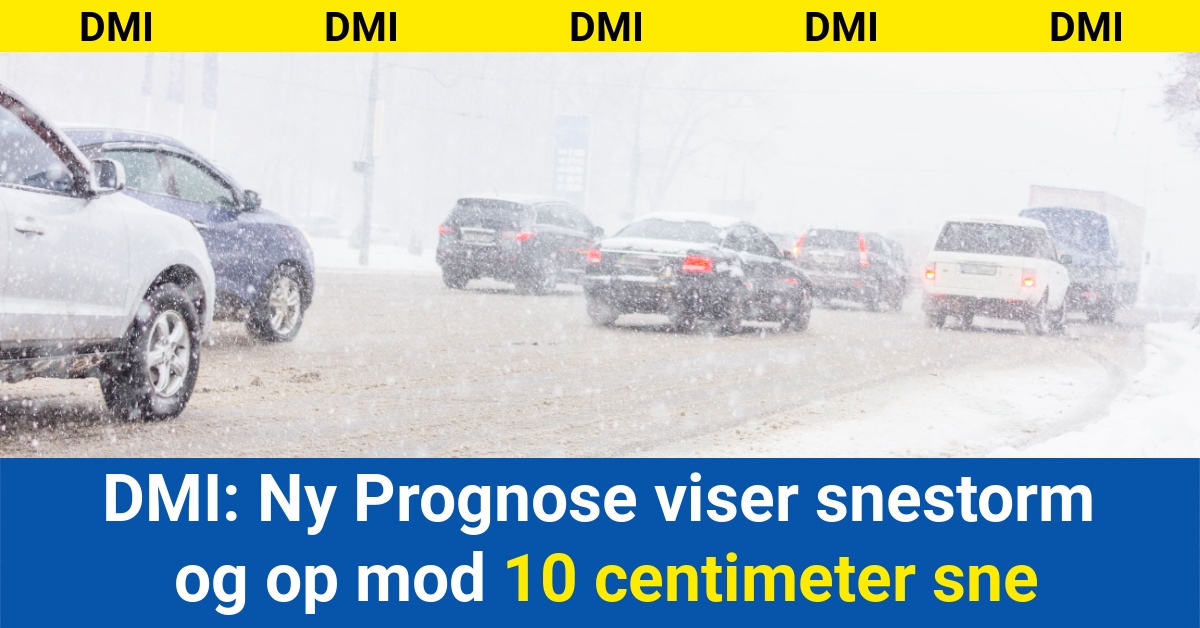 DMI: Ny Prognose viser snestorm og op mod 10 centimeter sne