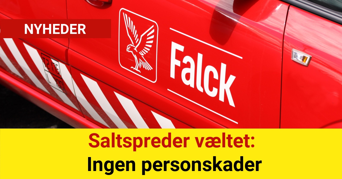 Saltspreder væltet - Ingen personskader