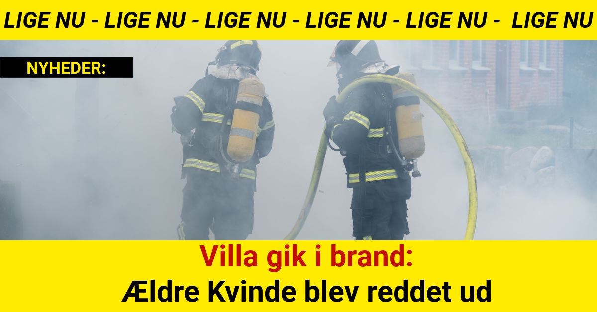 Villa gik i brand: Ældre Kvinde blev reddet ud