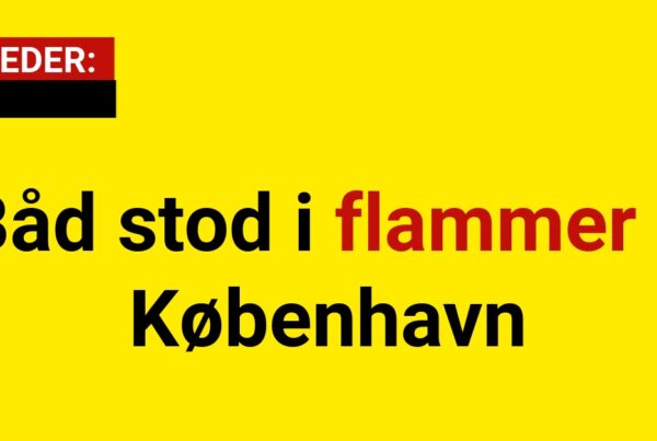 Båd stod i flammer i København