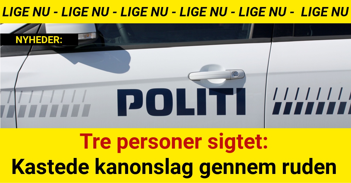 Tre personer sigtet: Kastede kanonslag gennem ruden