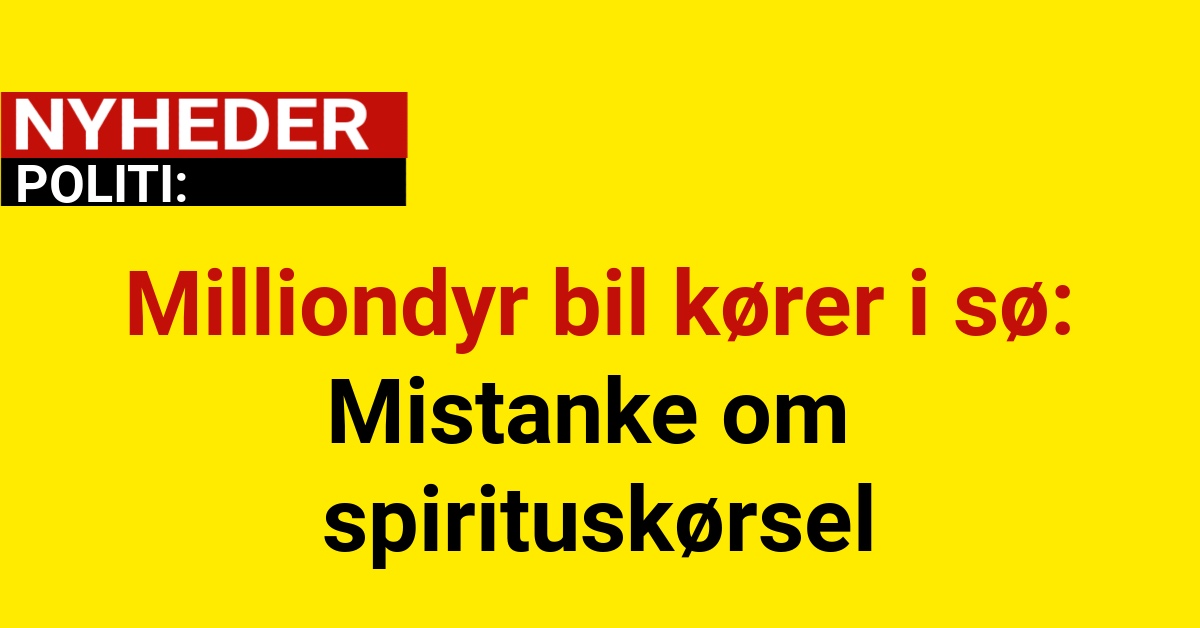 Milliondyr bil kører i sø: Mistanke om spirituskørsel