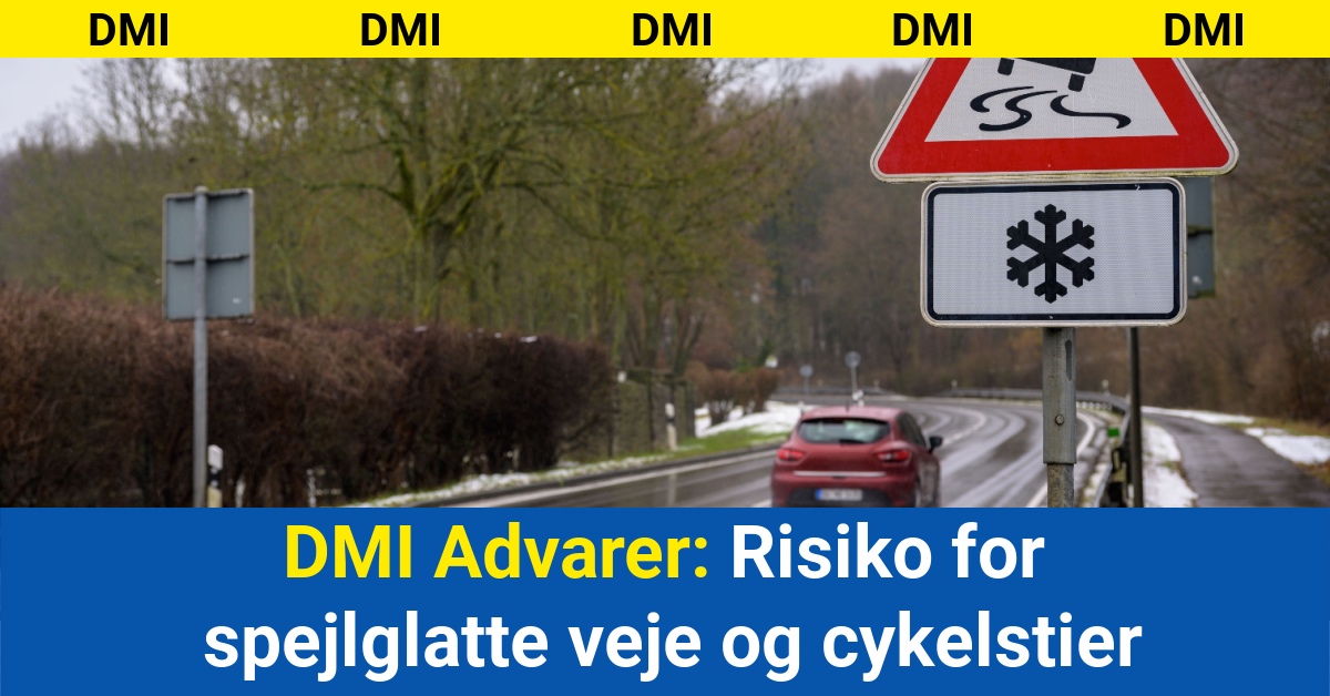 DMI Advarer: Risiko for spejlglatte veje og cykelstier