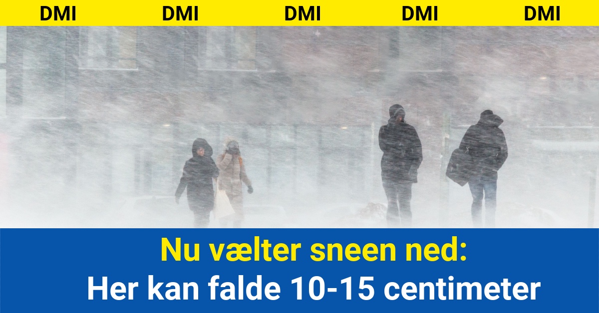 Nu vælter sneen ned: Her kan falde 10-15 centimeter