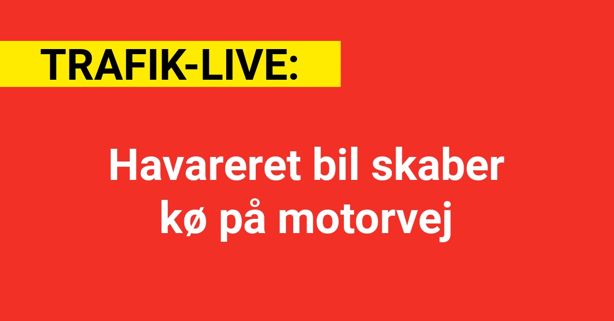 Havareret bil skaber kø på motorvej