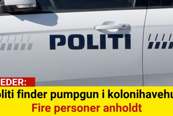 Politi finder pumpgun i kolonihavehus: Fire personer anholdt