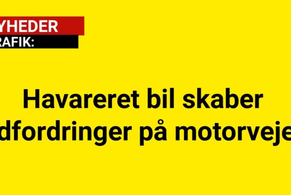 Havareret bil skaber udfordringer på motorvejen