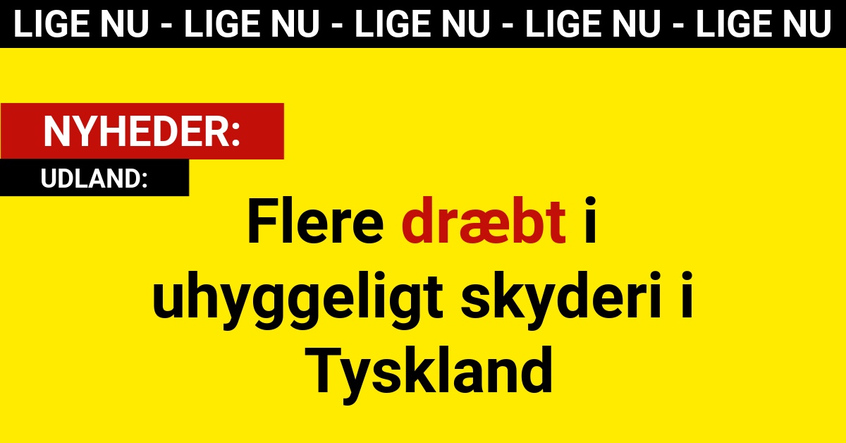 BREAKING: Flere dræbt i uhyggeligt skyderi i Tyskland