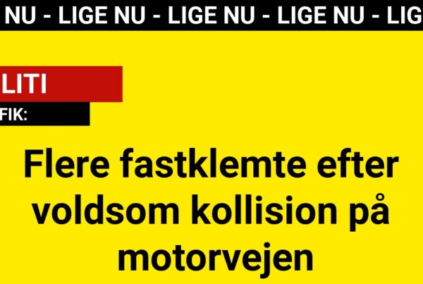 Flere fastklemte efter voldsom kollision på motorvejen