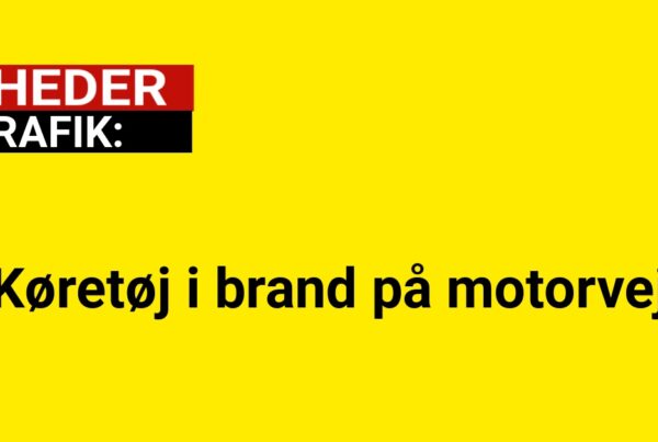 Køretøj i brand på motorvej