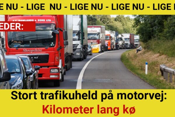 Stort trafikuheld på motorvej: Kilometer lang kø