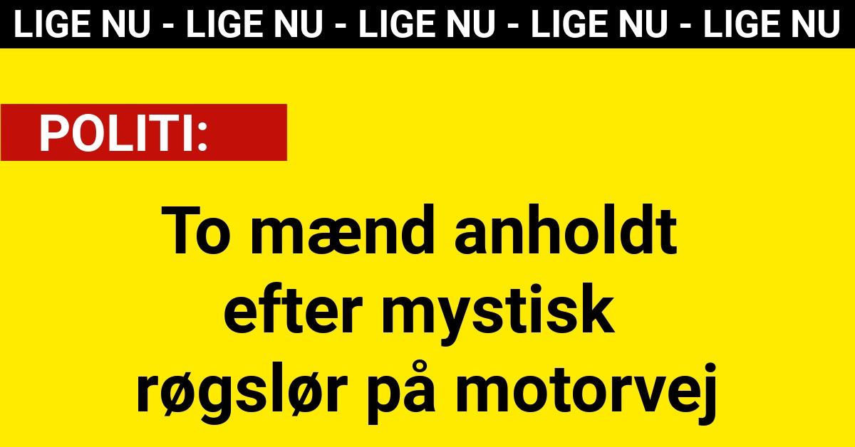 To mænd anholdt efter mystisk røgslør på motorvej