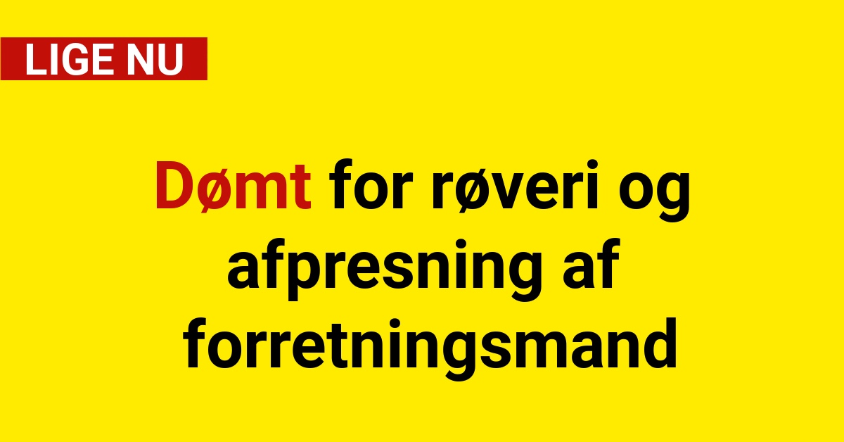 Dømt for røveri og afpresning af forretningsmand