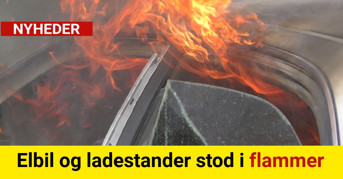 Elbil og ladestander stod i flammer