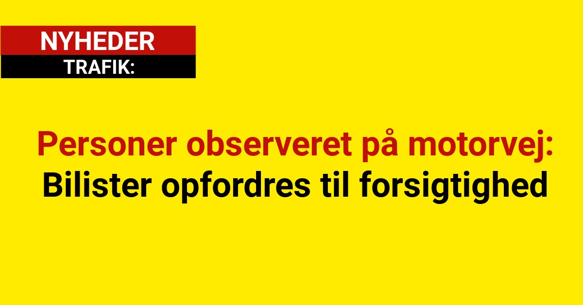 Personer observeret på motorvej: Bilister opfordres til forsigtighed