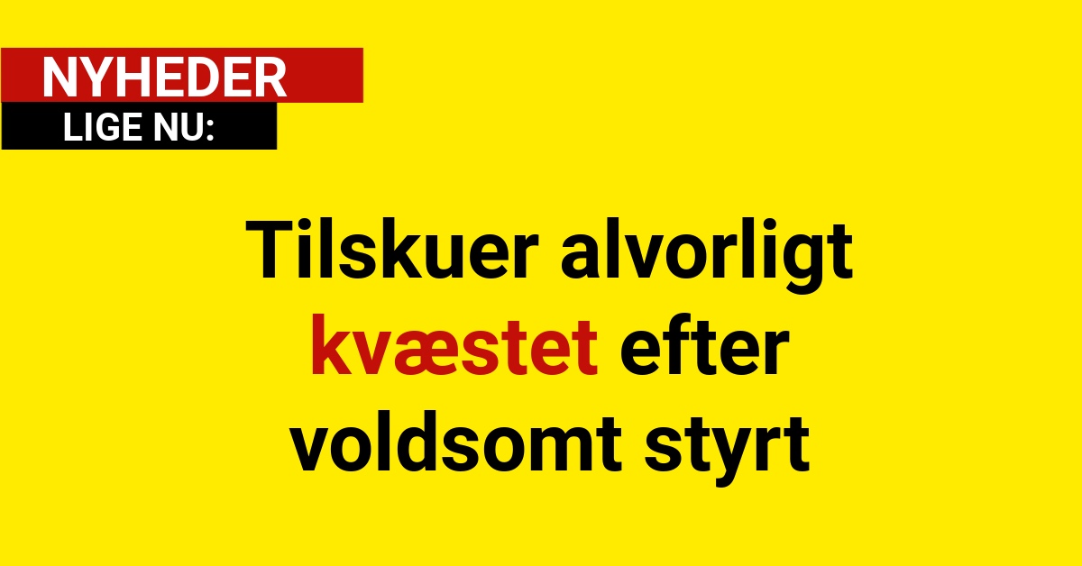 Tilskuer alvorligt kvæstet efter voldsomt styrt