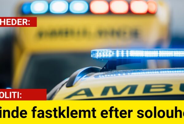 Kvinde fastklemt efter solouheld