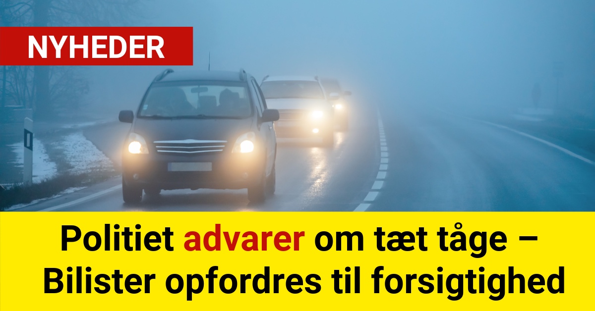 Politiet advarer om tæt tåge – Bilister opfordres til forsigtighed