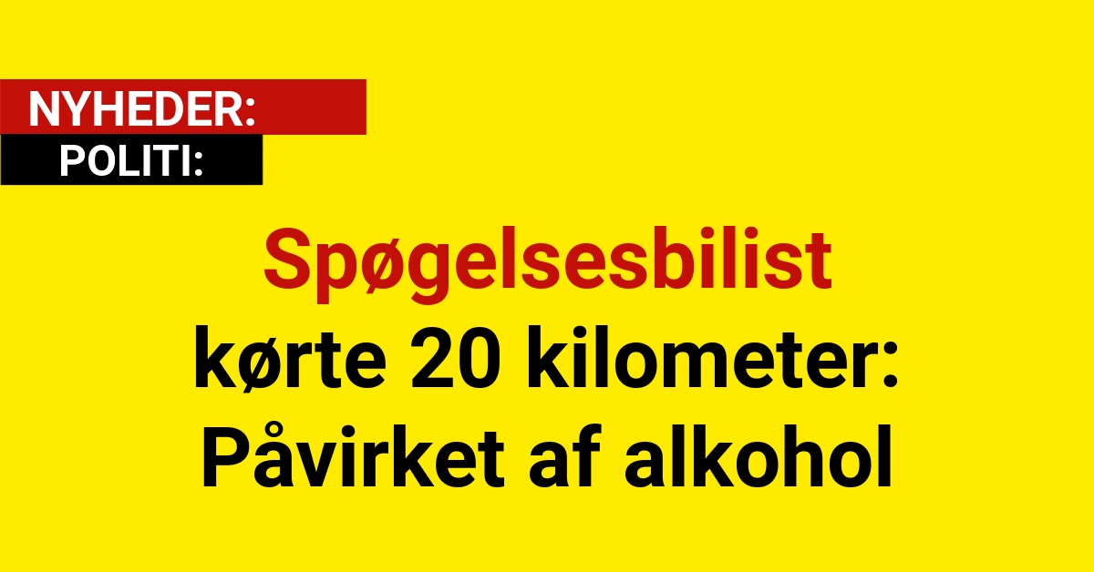 Spøgelsesbilist kørte 20 kilometer: Påvirket af alkohol