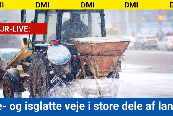 Sne- og isglatte veje i store dele af landet