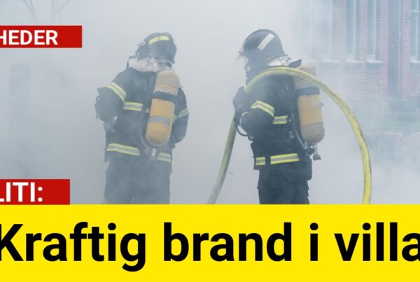 Kraftig brand i villa