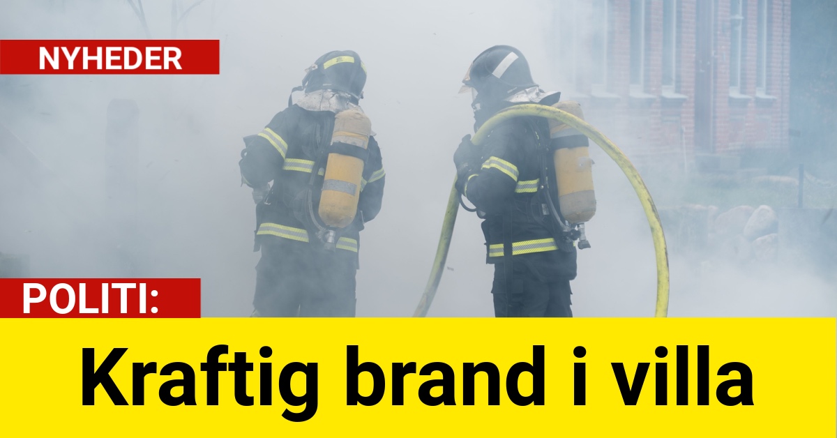 Kraftig brand i villa