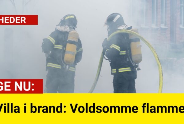 Villa i brand: Voldsomme flammer