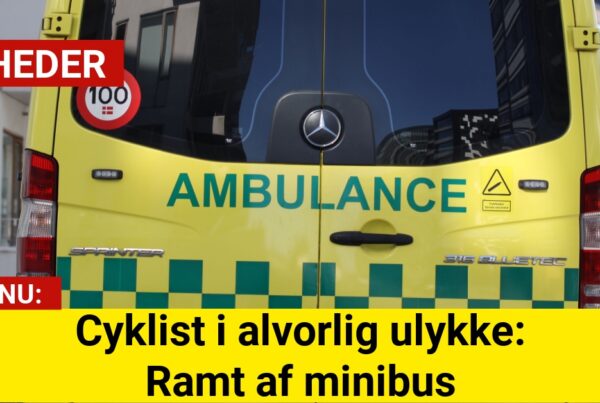 Cyklist i alvorlig ulykke: Ramt af minibus