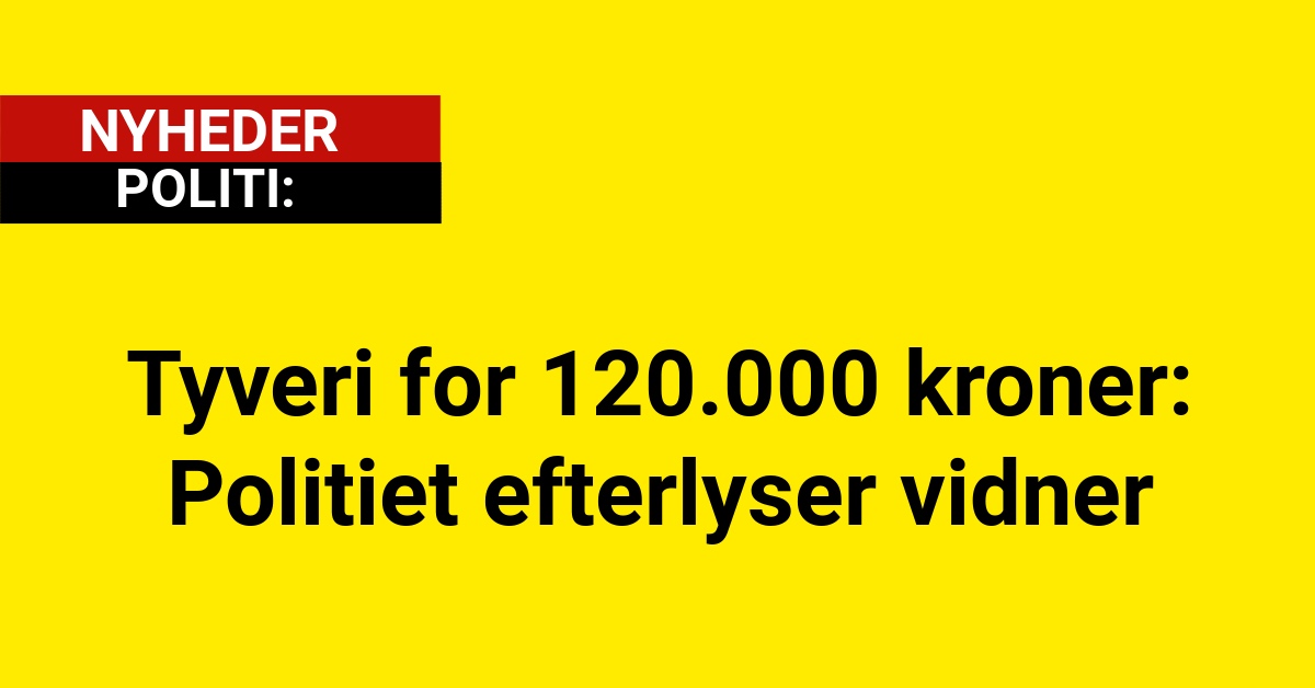 Tyveri for 120.000 kroner: Politiet efterlyser vidner