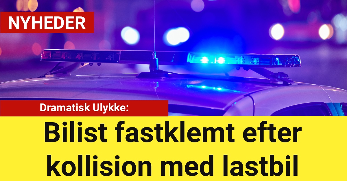 Dramatisk Ulykke: Bilist Fastklemt efter Kollision med Lastbil