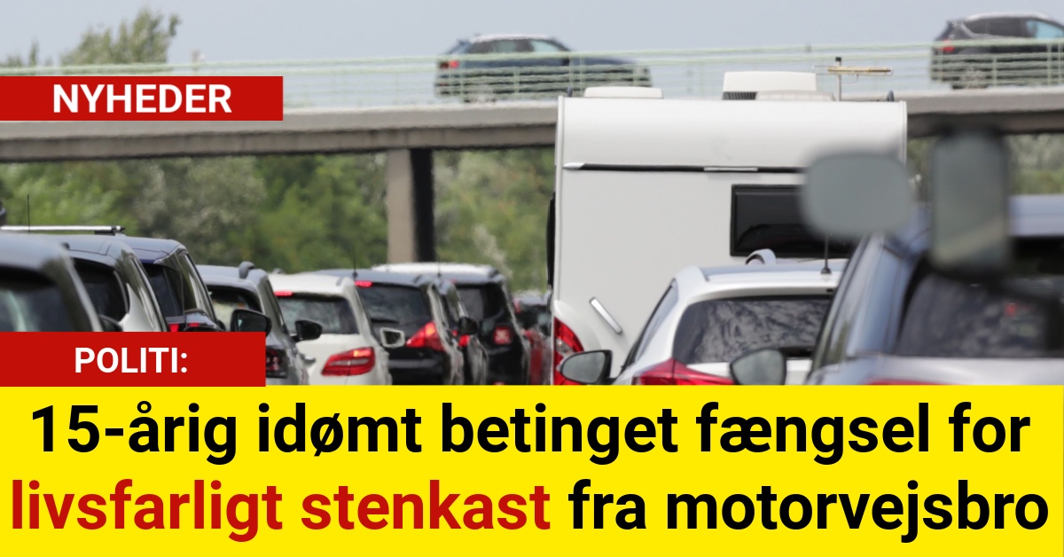 stenkast fra motorvejsbro