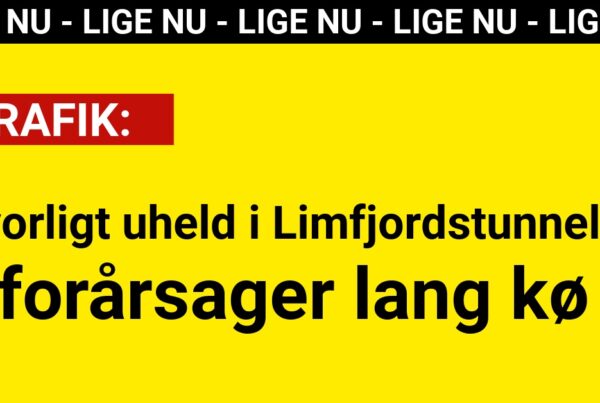 Alvorligt uheld i Limfjordstunnelen forårsager lang kø